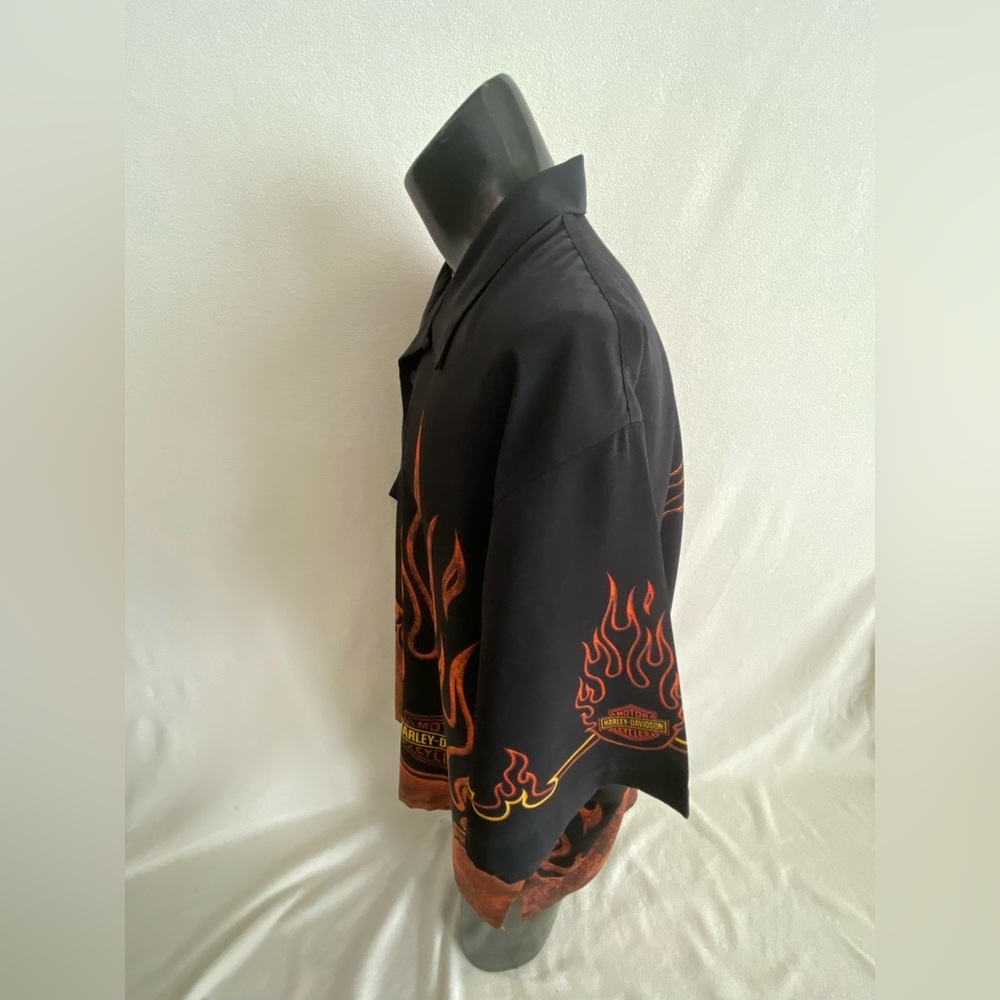Harley-Davidson Shirt Men's XL Live to Ride & Ride To Live Flame Short Sleeve - Picture 4 of 9